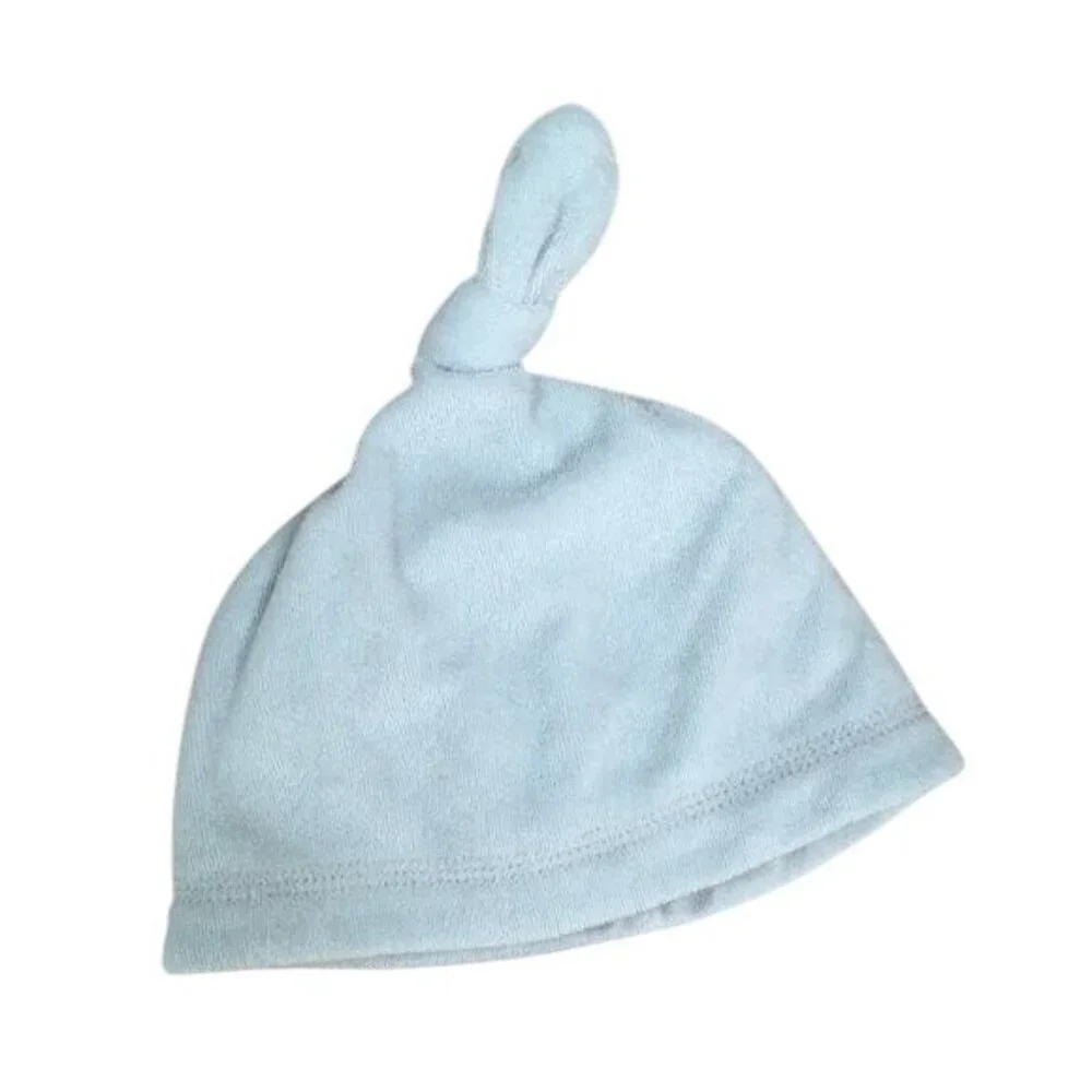 Gymboree Baby Terrycloth Hat – Size 0-6M, Gray, Soft Fabric with Adjustable Knot - Picture 1 of 2